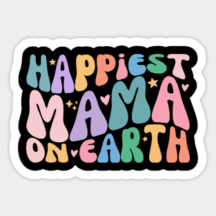 Happiest Mamma: Earthy Retro Groovy Mother's Day Sticker